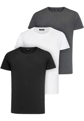 Amaci&Sons T-Shirt 3 LANCASTER Basic Oversize T-Shirt Weiß/Dunkelgrau/Grau/Schwarz/Creme/Hellgrau