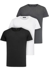 Amaci&Sons T-Shirt 3 LANCASTER Basic Oversize T-Shirt Weiß/Dunkelgrau/Grau/Schwarz/Creme/Hellgrau