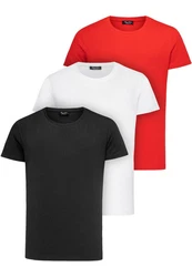 Amaci&Sons T-Shirt 3 LANCASTER Basic Oversize T-Shirt Weiß/Rot