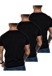Amaci&Sons T-Shirt 3 LANCASTER Basic Oversize T-Shirt Schwarz/Grau/Dunkelgrau/Dunkelblau
