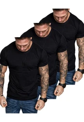 Amaci&Sons T-Shirt 3 LANCASTER Basic Oversize T-Shirt Schwarz/Grau/Dunkelgrau/Dunkelblau