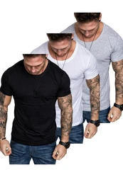 Amaci&Sons T-Shirt 3 LANCASTER Basic Oversize T-Shirt Weiß/Grau/Creme/Hellgrau/Dunkelgrau/Schwarz