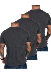 Amaci&Sons T-Shirt 3 LANCASTER Basic Oversize T-Shirt Dunkelgrau/Dunkelblau/Grau/Hellblau