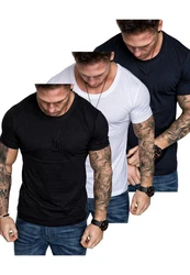 Amaci&Sons T-Shirt 3 LANCASTER Basic Oversize T-Shirt Weiß/Dunkelblau/Creme/Schwarz