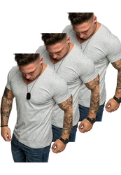 Amaci&Sons T-Shirt PATERSON Herren Basic Oversize T-Shirt Grau/Khaki