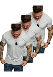 Amaci&Sons T-Shirt PATERSON Herren Basic Oversize T-Shirt Grau/Khaki