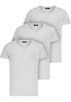 Amaci&Sons T-Shirt PATERSON Herren Basic Oversize T-Shirt Grau/Khaki