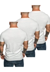 Amaci&Sons T-Shirt PATERSON Herren Basic Oversize T-Shirt Weiß/Creme/Dunkelblau