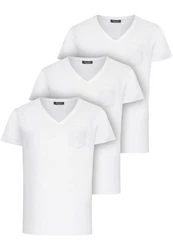 Amaci&Sons T-Shirt PATERSON Herren Basic Oversize T-Shirt Weiß/Creme/Dunkelblau