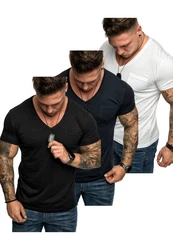 Amaci&Sons T-Shirt PATERSON Herren Basic Oversize T-Shirt Weiß/Dunkelblau/Lila/Creme/Hellblau/Schwarz