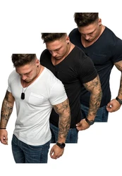 Amaci&Sons T-Shirt PATERSON Herren Basic Oversize T-Shirt Weiß/Dunkelblau/Lila/Creme/Hellblau/Schwarz
