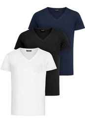 Amaci&Sons T-Shirt PATERSON Herren Basic Oversize T-Shirt Weiß/Dunkelblau/Lila/Creme/Hellblau/Schwarz