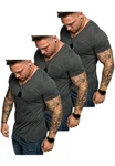 Amaci&Sons T-Shirt PATERSON Herren Basic Oversize T-Shirt Dunkelgrau/Grau/Lila
