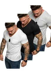 Amaci&Sons T-Shirt PATERSON Herren Basic Oversize T-Shirt Weiß/Lila/Grau/Creme/Dunkelblau/Hellblau