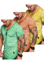 Amaci&Sons T-Shirt SAN FRANCISCO Grün/Mischfarben/Lila/Gelb/Neonfarben