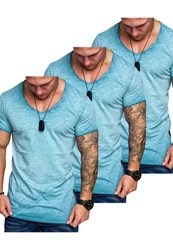 Amaci&Sons T-Shirt SAN FRANCISCO Blau/Hellblau/Grau/Türkis