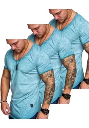 Amaci&Sons T-Shirt SAN FRANCISCO Blau/Hellblau/Grau/Türkis