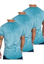 Amaci&Sons T-Shirt SAN FRANCISCO Blau/Hellblau/Grau/Türkis