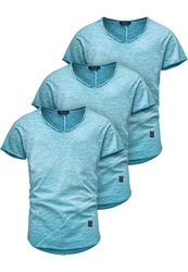 Amaci&Sons T-Shirt SAN FRANCISCO Blau/Hellblau/Grau/Türkis