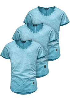 Amaci&Sons T-Shirt SAN FRANCISCO Blau/Hellblau/Grau/Türkis