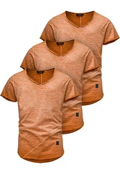 Amaci&Sons T-Shirt SAN FRANCISCO Braun/Orange/Rot/Beige