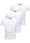 Amaci&Sons T-Shirt LAKEWOOD 3er-Pack Herren Basic mit Rundhalsausschnitt Weiß/Creme/Grau/Dunkelblau/Schwarz