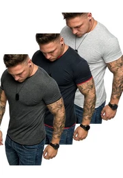 T-Shirt 3. LAKEWOOD 3er-Pack T-Shirts (3er-Pack) Herren Basic Oversize T-Shirt mit Rundhalsausschnitt