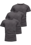 Amaci&Sons T-Shirt LAKEWOOD 3er-Pack Herren Basic mit Rundhalsausschnitt Dunkelgrau/Grau/Hellgrau