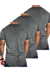 Amaci&Sons T-Shirt 3 NYC Herren Basic Oversize T-Shirt mit V-Ausschnitt Hellgrau/Dunkelgrau/Grau