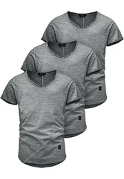 T-Shirt 3. NYC Herren 3er-Pack T-Shirts (3er-Pack) Herren Basic Oversize T-Shirt mit V-Ausschnitt