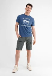 LERROS T-Shirt mit Frontprint Dunkelblau/Blau