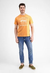LERROS T-Shirt mit Frontprint Orange/Gelb