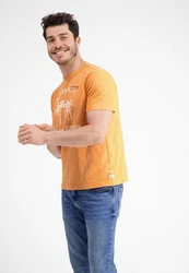 LERROS T-Shirt mit Frontprint Orange/Gelb