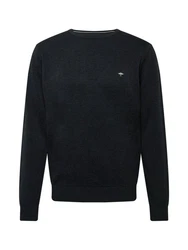 FYNCH-HATTON Pullover Rundhals Casual Fit Dunkelblau/Schwarz/Dunkelgrau