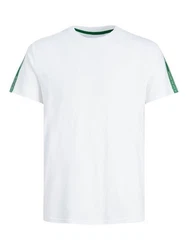Jack & Jones Kurzarmshirt JCOSPIRIT TAPE TEE SS CREW NECK Weiß/Creme/Grün