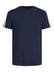 Jack & Jones Kurzarmshirt JCOSPIRIT TAPE TEE SS CREW NECK Dunkelblau