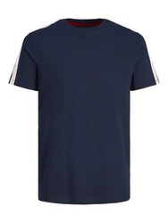 Jack & Jones Kurzarmshirt JCOSPIRIT TAPE TEE SS CREW NECK Dunkelblau