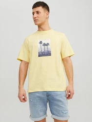Jack & Jones Kurzarmshirt JORSPLASH PHOTO TEE SS CREW NECK Gelb