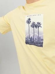 Jack & Jones Kurzarmshirt JORSPLASH PHOTO TEE SS CREW NECK Gelb