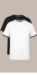 COMEOR T-Shirt Herren Kurzarm Rundhals Basic Schwarz/Weiß/Dunkelblau