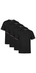 COMEOR T-Shirt Herren Kurzarm Rundhals Basic Schwarz/Lila