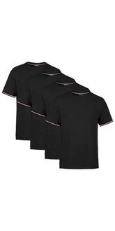 COMEOR T-Shirt Herren Kurzarm Rundhals Basic Schwarz/Lila