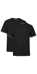 COMEOR T-Shirt Herren Kurzarm Rundhals Basic Schwarz