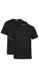 COMEOR T-Shirt Herren Kurzarm Rundhals Basic Schwarz