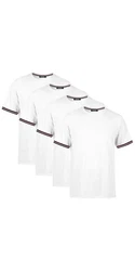 COMEOR T-Shirt Herren Kurzarm Rundhals Basic Weiß/Bordeaux/Dunkelblau