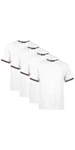 COMEOR T-Shirt Herren Kurzarm Rundhals Basic Weiß/Bordeaux/Dunkelblau