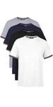 COMEOR T-Shirt Herren Kurzarm Rundhals Basic Dunkelblau/Weiß/Grau/Schwarz/Mischfarben