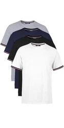 COMEOR T-Shirt Herren Kurzarm Rundhals Basic Dunkelblau/Weiß/Grau/Schwarz/Mischfarben