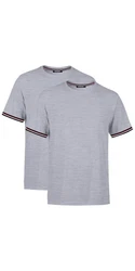 COMEOR T-Shirt Herren Kurzarm Rundhals Basic Hellgrau/Grau