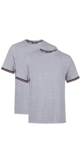 COMEOR T-Shirt Herren Kurzarm Rundhals Basic Hellgrau/Grau